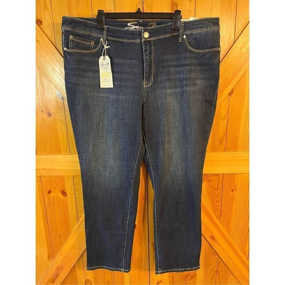 Seven7 Limited Edition Premium Denim Women's Size 24 Dark Wash Blue Jeans nwt (2 - Picture 1 of 8